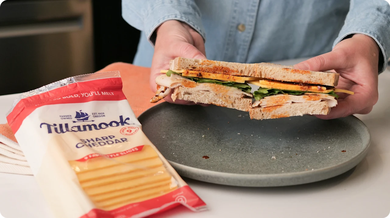 Sharp cheddar Tillamook sandwich