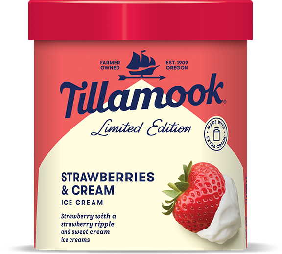 Strawberries & Cream Ice Cream | Tillamook - Tillamook