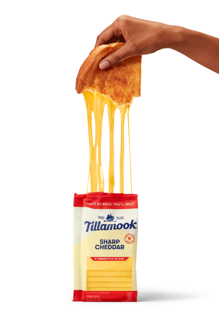 Stack of Tillamook products.