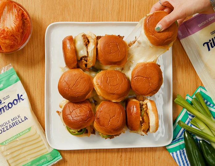 Tillamook kimchi sliders