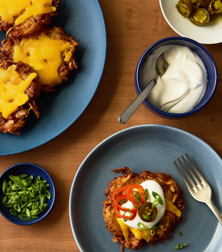 Loaded Cheddar Latkes