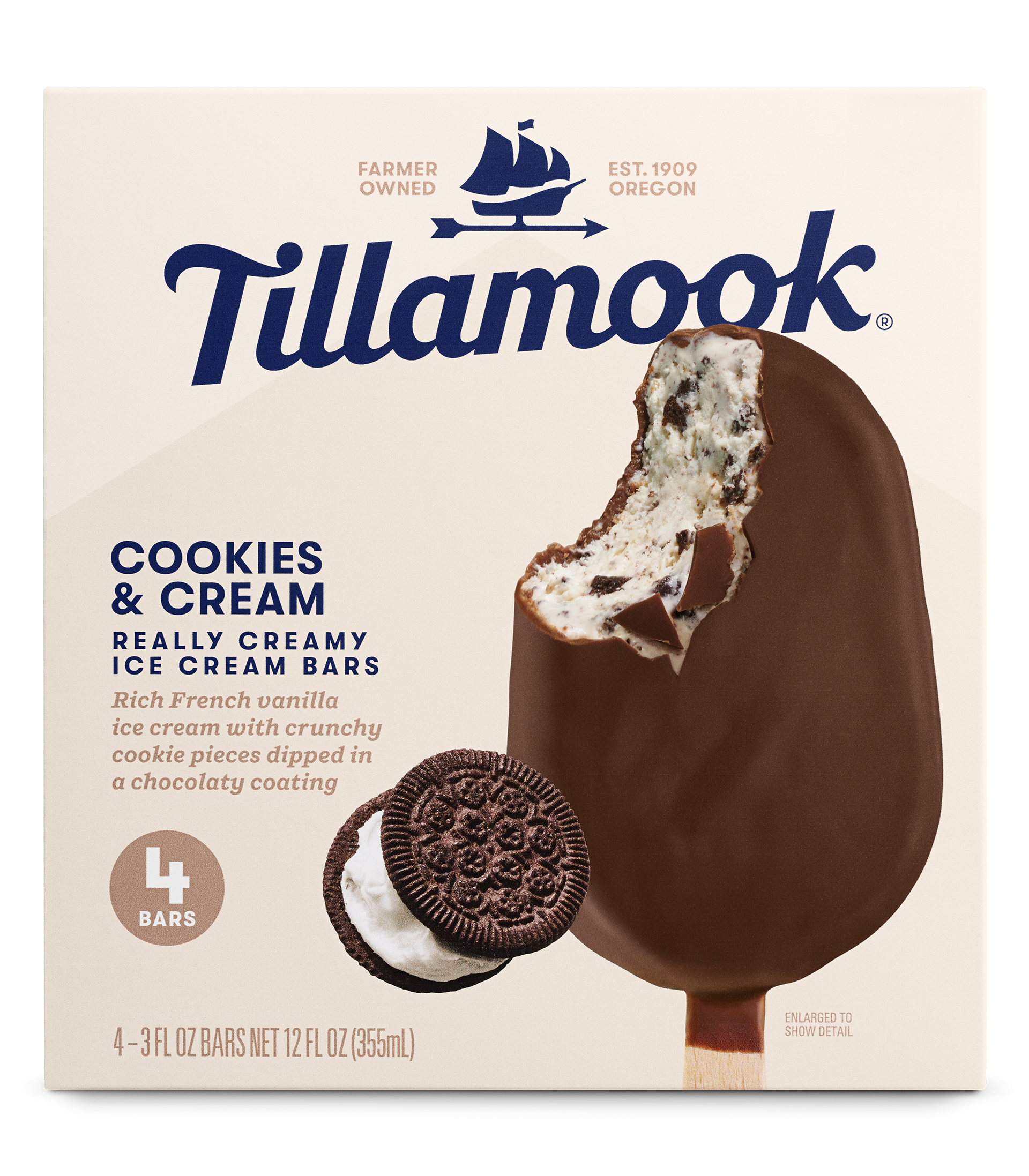 Tillamook Tillamook Cookies & Cream Ice Cream Bars — product image