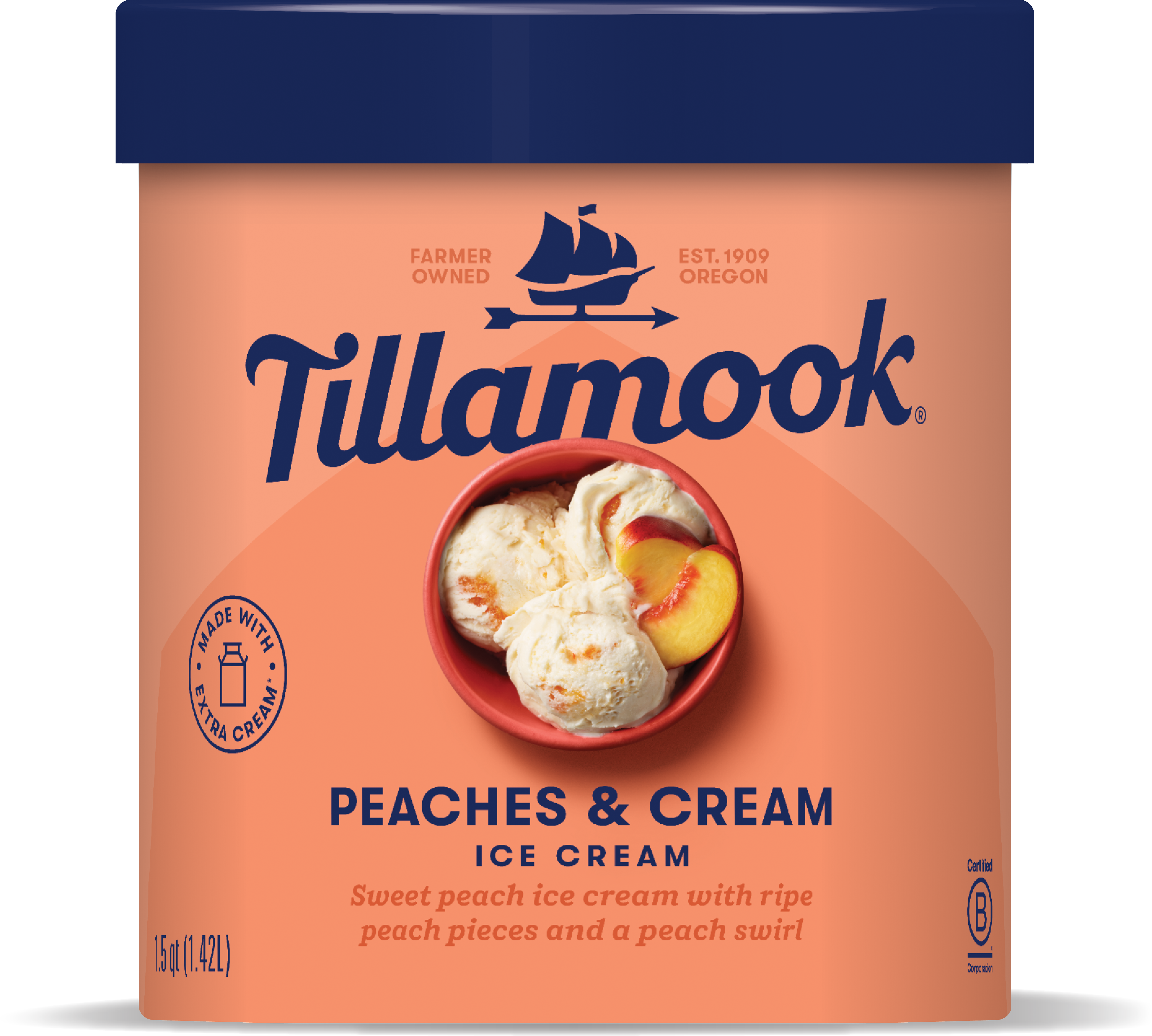 Peaches and Cream Ice Cream - Tillamook