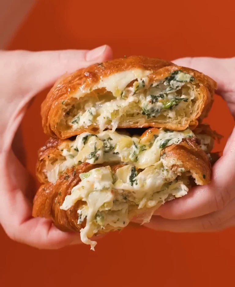 Spinach Artichoke Dip Hasselback Croissants