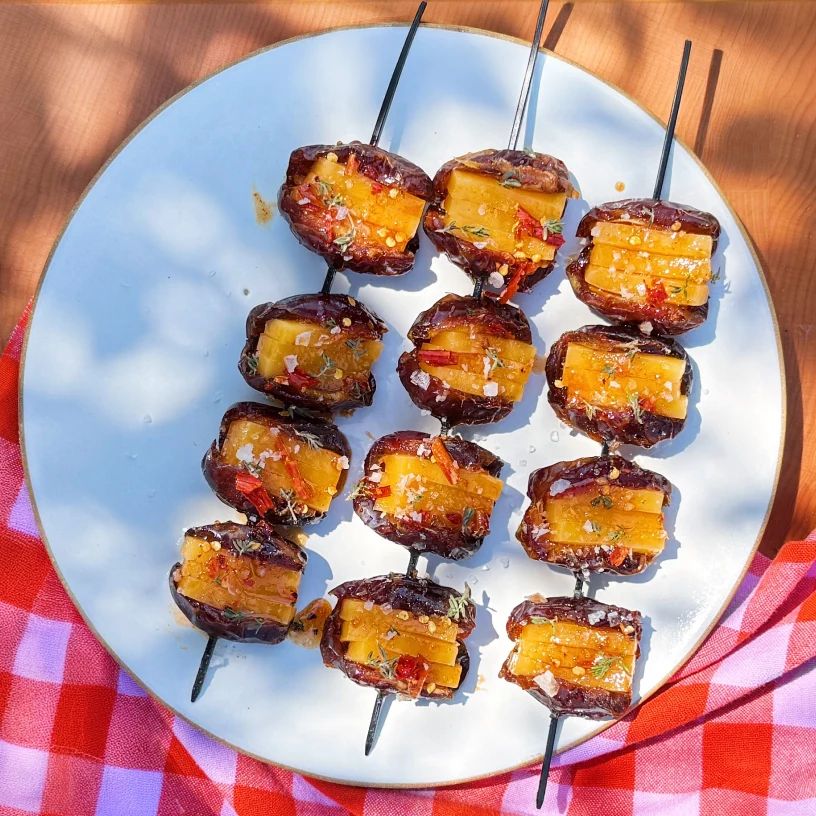 Hot Honey Cheddar Dates
