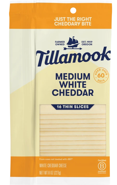 Medium White Cheddar Cheese Sliced