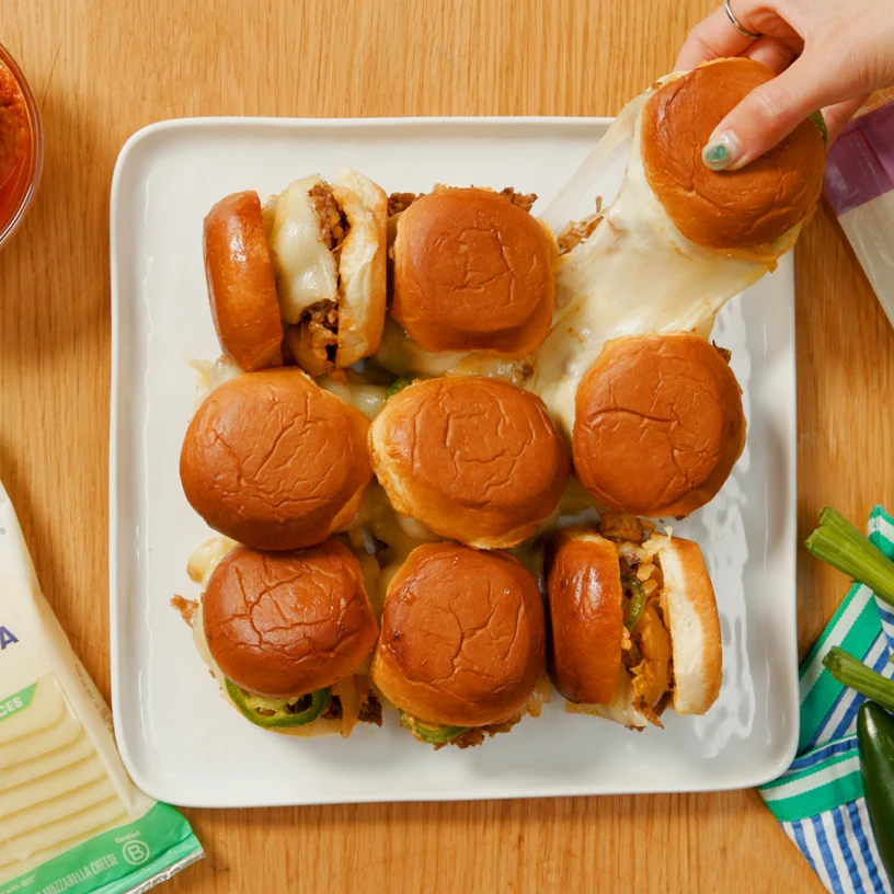 Kimchi Cheesesteak Sliders