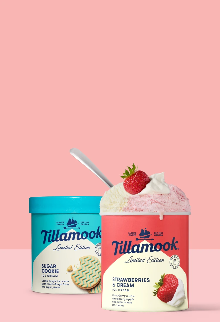 Tillamook Sugar cookie and Strawberries and cream Limited Edition Ice Cream