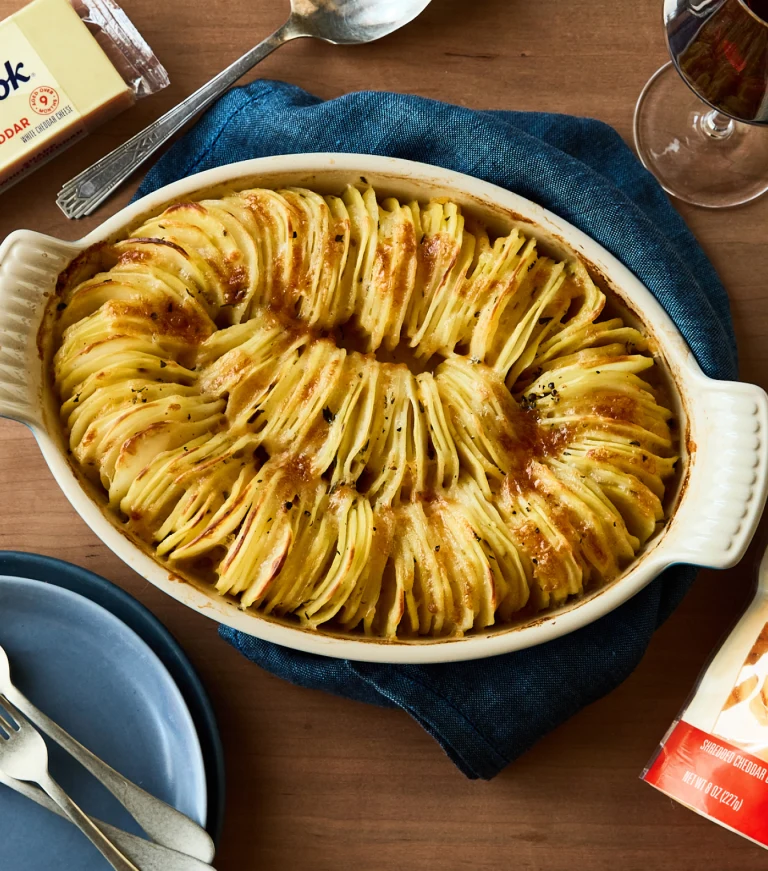 Cheesy hasselback potato gratin recipe