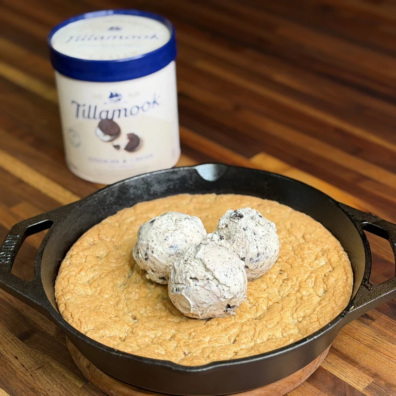 Family Style Deep Dish Cookie with Ice Cream