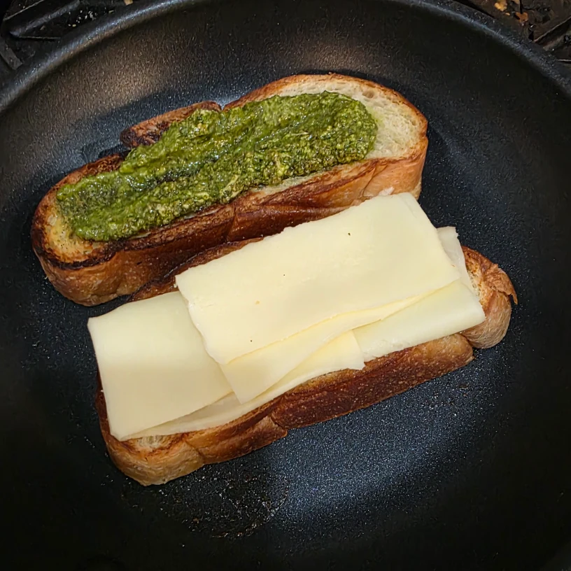 Tillamook pesto grilled cheese