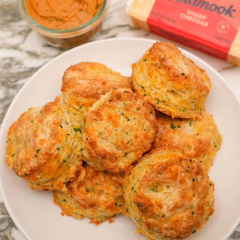 Cheddar Biscuits with Gochujang Compound Butter