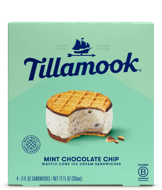 Tillamook Mint Ice Cream Sandwich