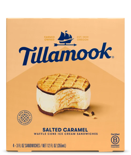 Tillamook Salted Carmel Ice Cream Sandwich