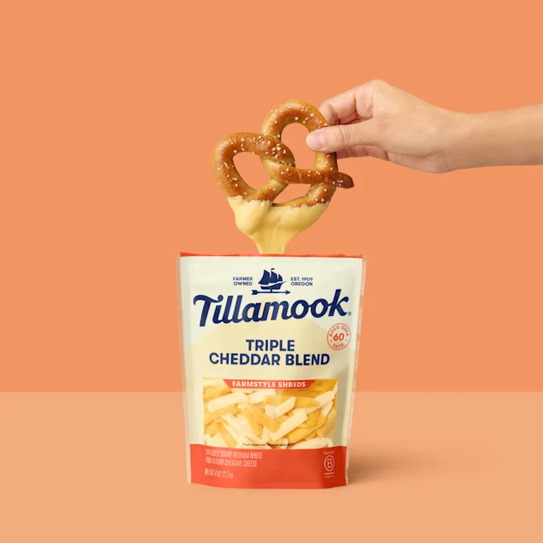 Tillamook Shredded Cheese and Pretzel