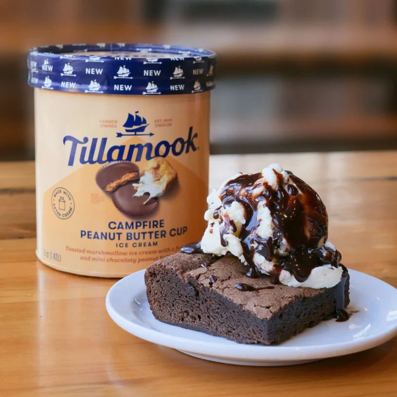 grid Stout brownie a la mode