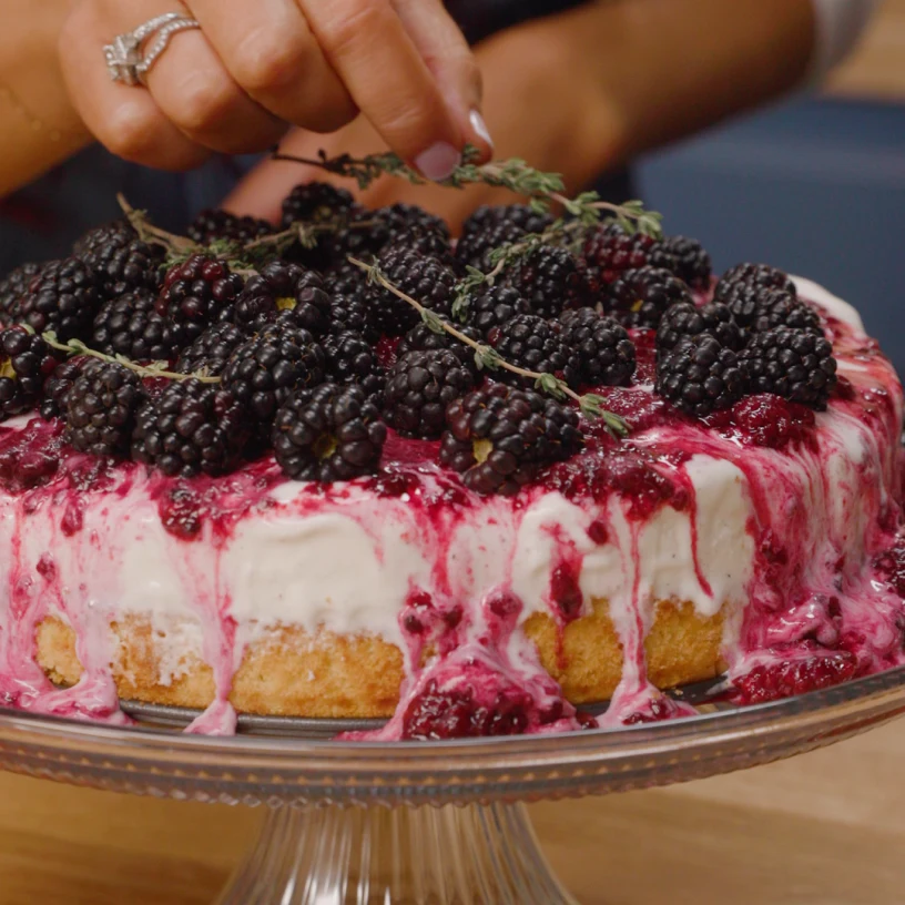 Cornbread And Blackberry Ice Cream Cake grid image