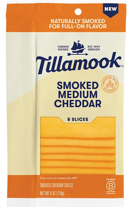 Tillamook Smoked Medium Cheddar Cheese Slices