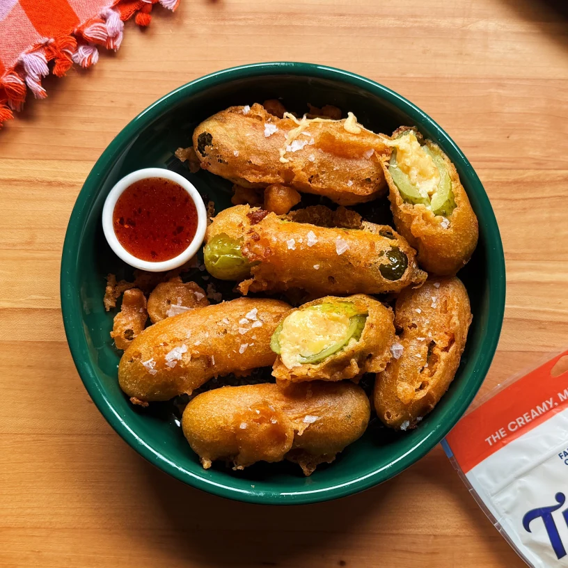 Cheesy Pickle Poppers