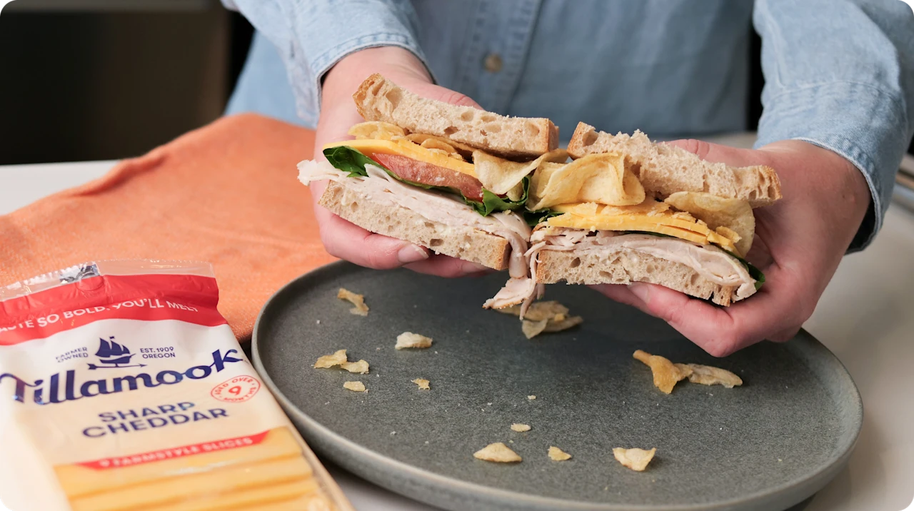 Tillamook sharp cheddar sandwich