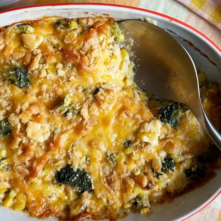 Broccoli, Corn and Cheddar Casserole