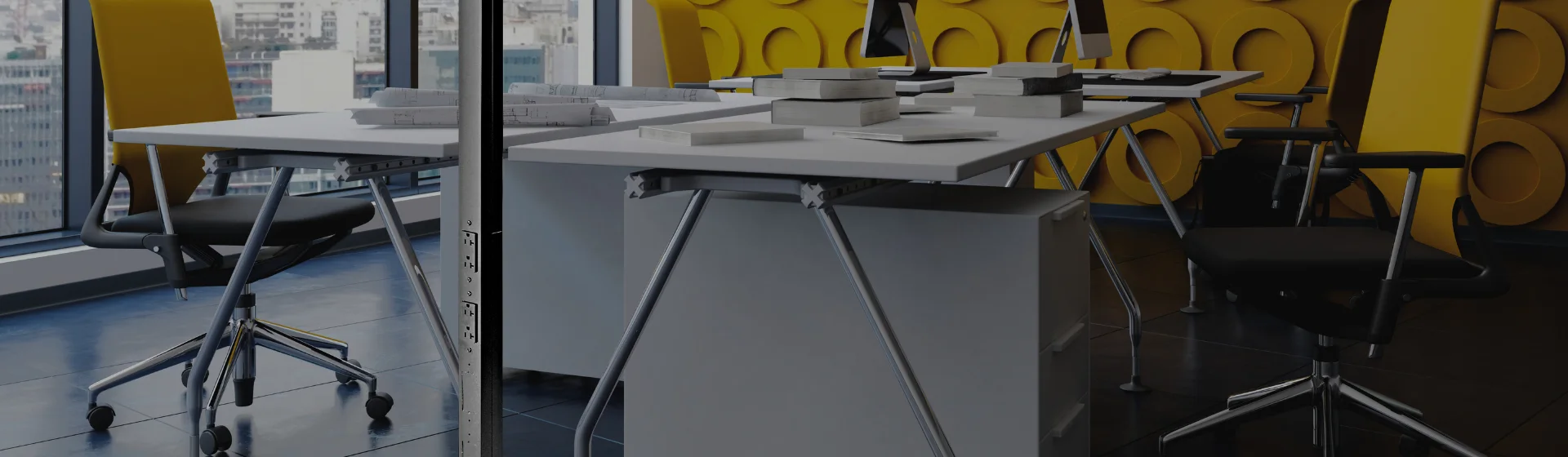 Photo of a service pole in an office setting