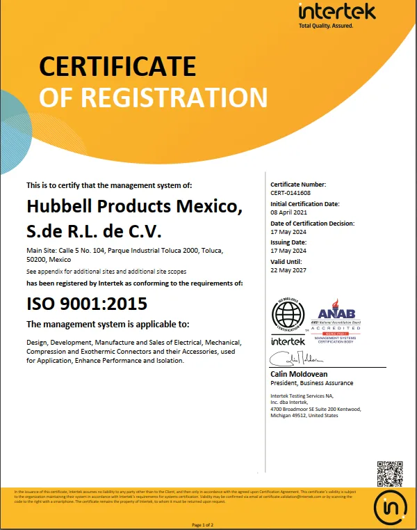 Hubbell Products MEX