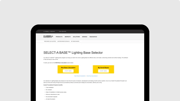 Select-a-Base Lighting Base Selector