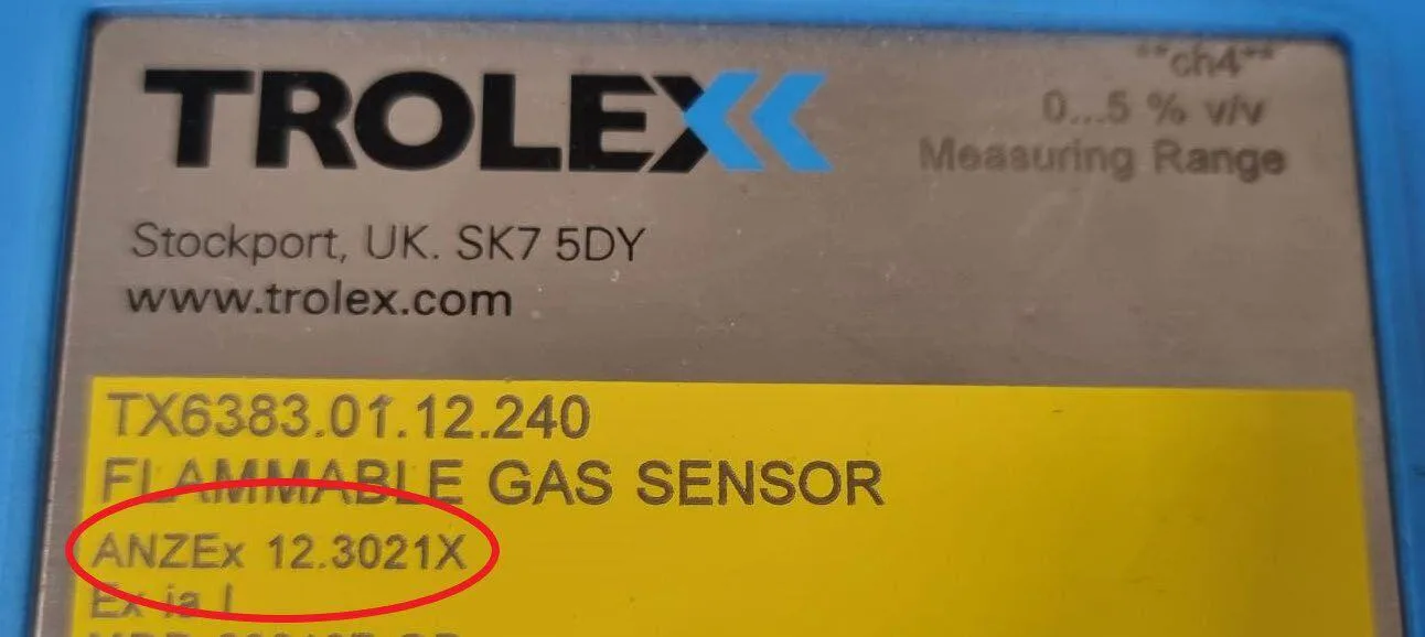 TROLEX TX6383 INCORRECT CERTIFICATE OF CONFORMITY NUMBER