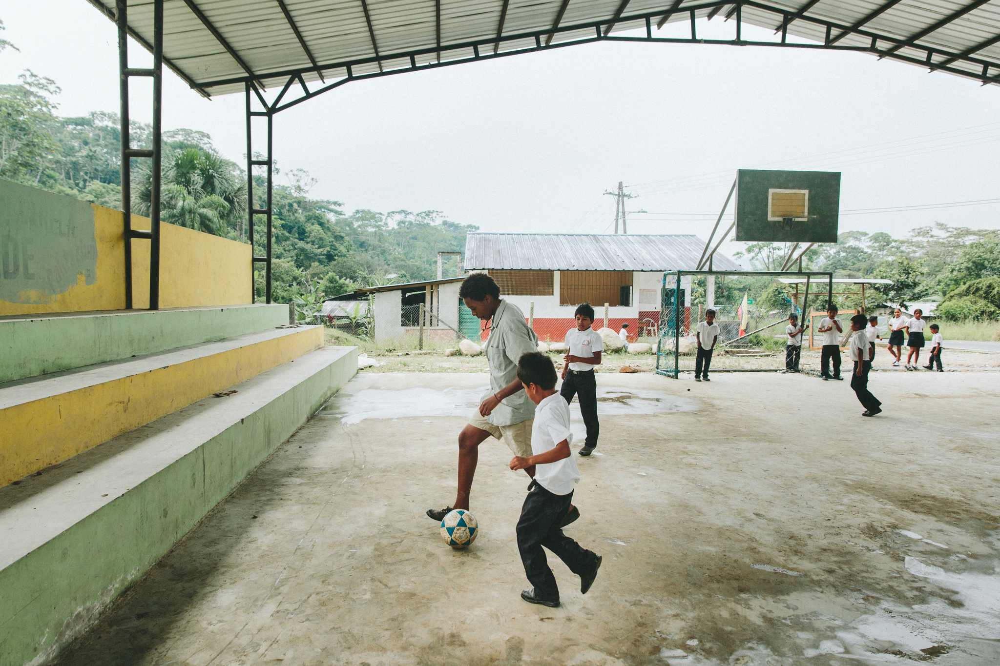 Querra playing soccer