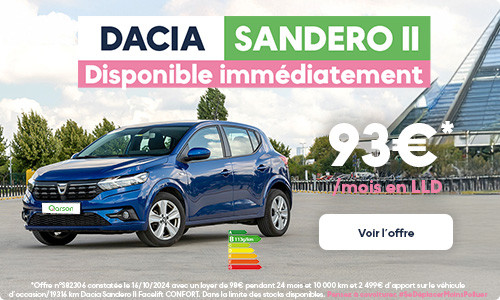 Dacia Sandero, disponible immédiatement à partir de 93€/mois en LLD