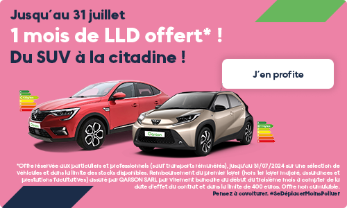 1 mois de LLD offert* ! Du SUV à la citadine !    