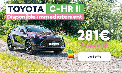 Toyota C-HR II, disponible immédiatement à partir de 281€/mois en LLD