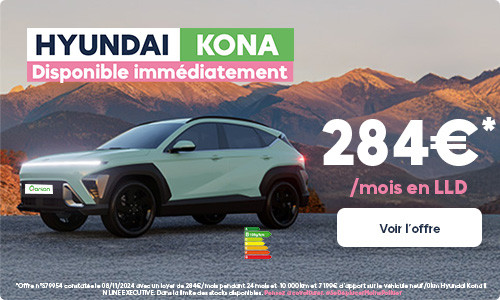 Hyundai Kona disponible immédiatement dès 284€/mois