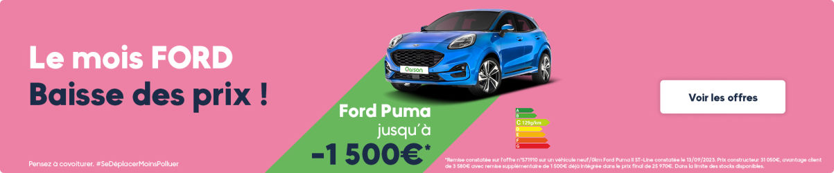 Ford Puma jusqu'à - 1 500€ !                        