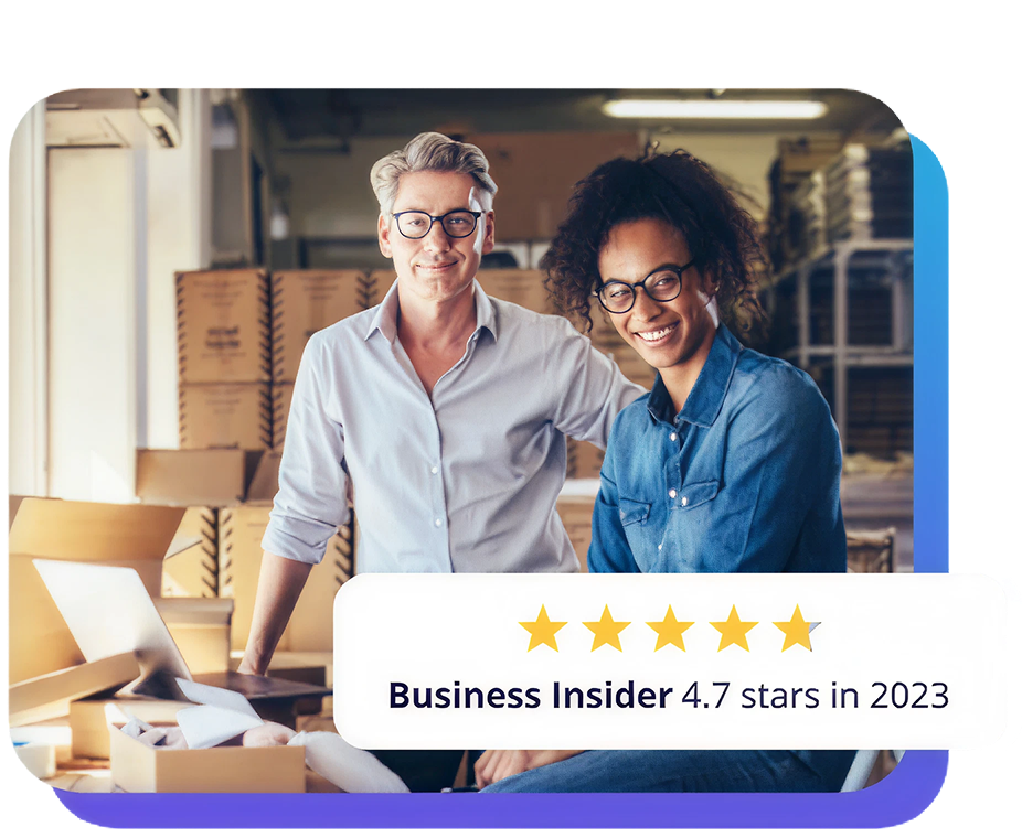 xperts working in front of laptop with business insider of 4.7 stars