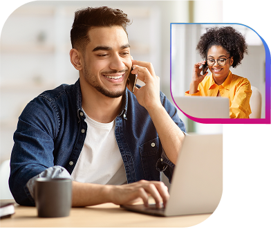 Man consulting Tax Xpert on the phone