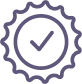 guarantee icon with a checkmark in circle