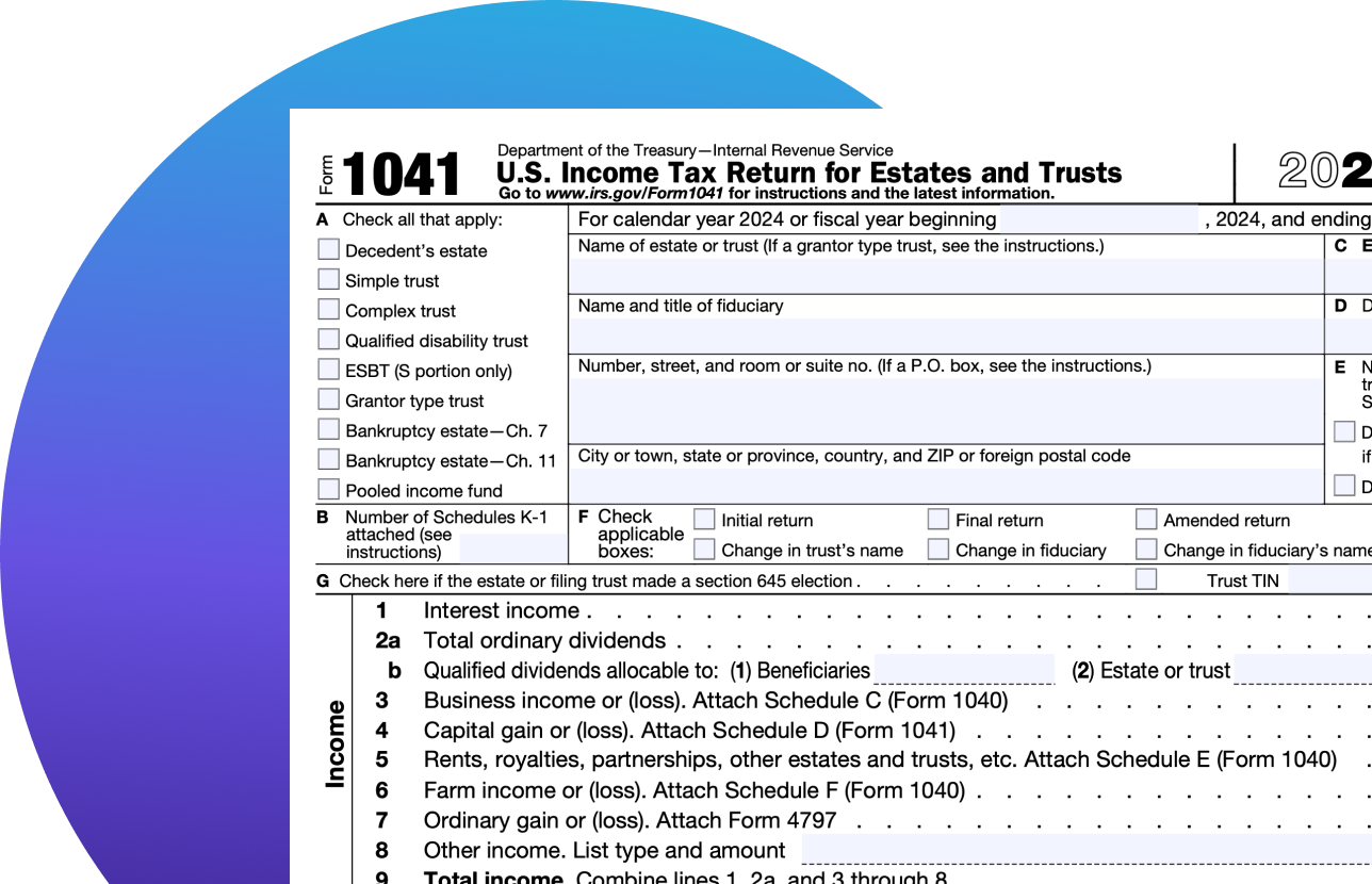 IRS 1041 tax form
