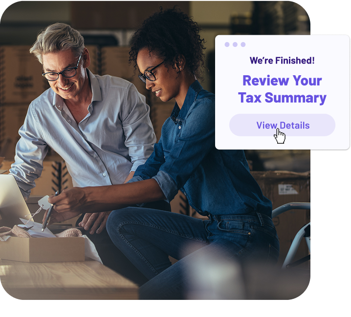 Man and woman opening a box