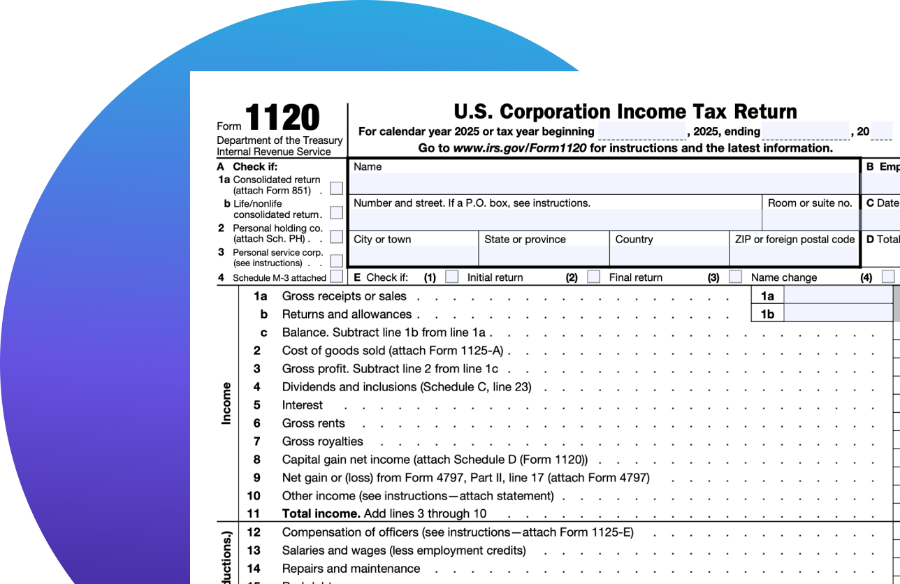 IRS 1120 tax form