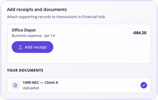 animation add receipts and documents