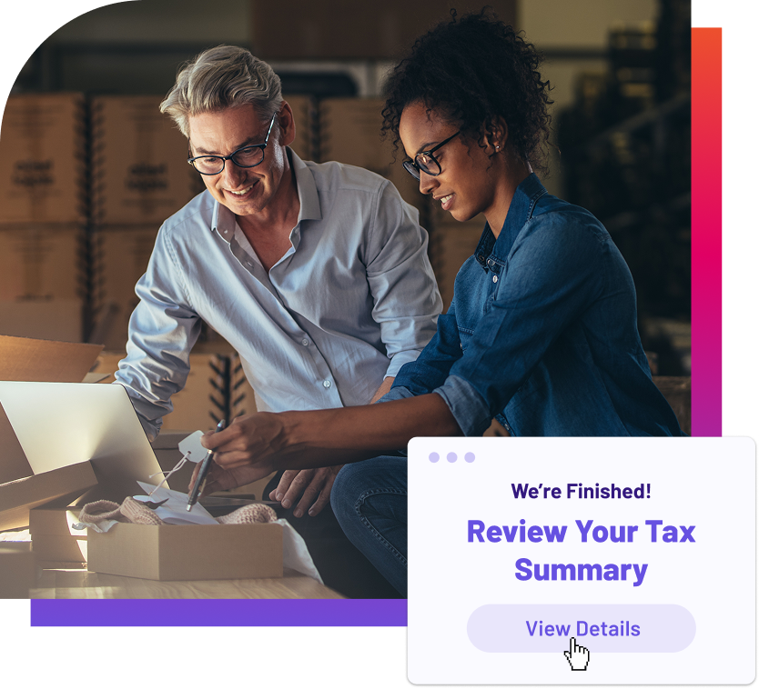 Man and woman opening a box