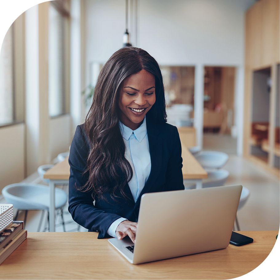 Woman working on laptop audit defense hero