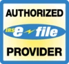 An e-file badge that says Authorized e-file provider