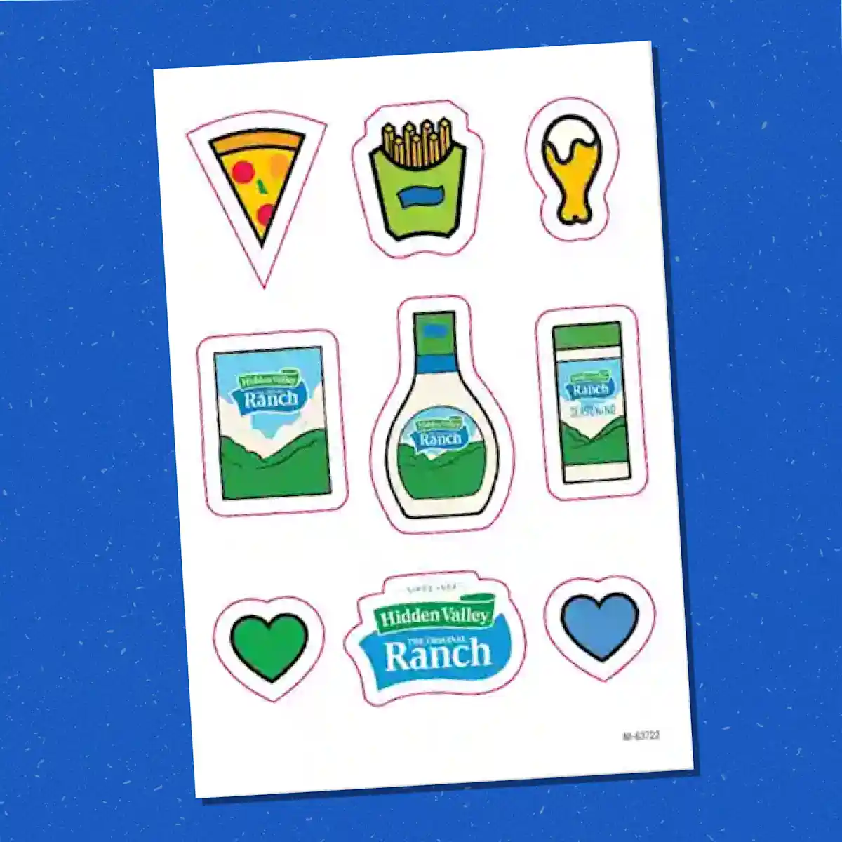 A sticker sheet showing various Ranch related illustrations