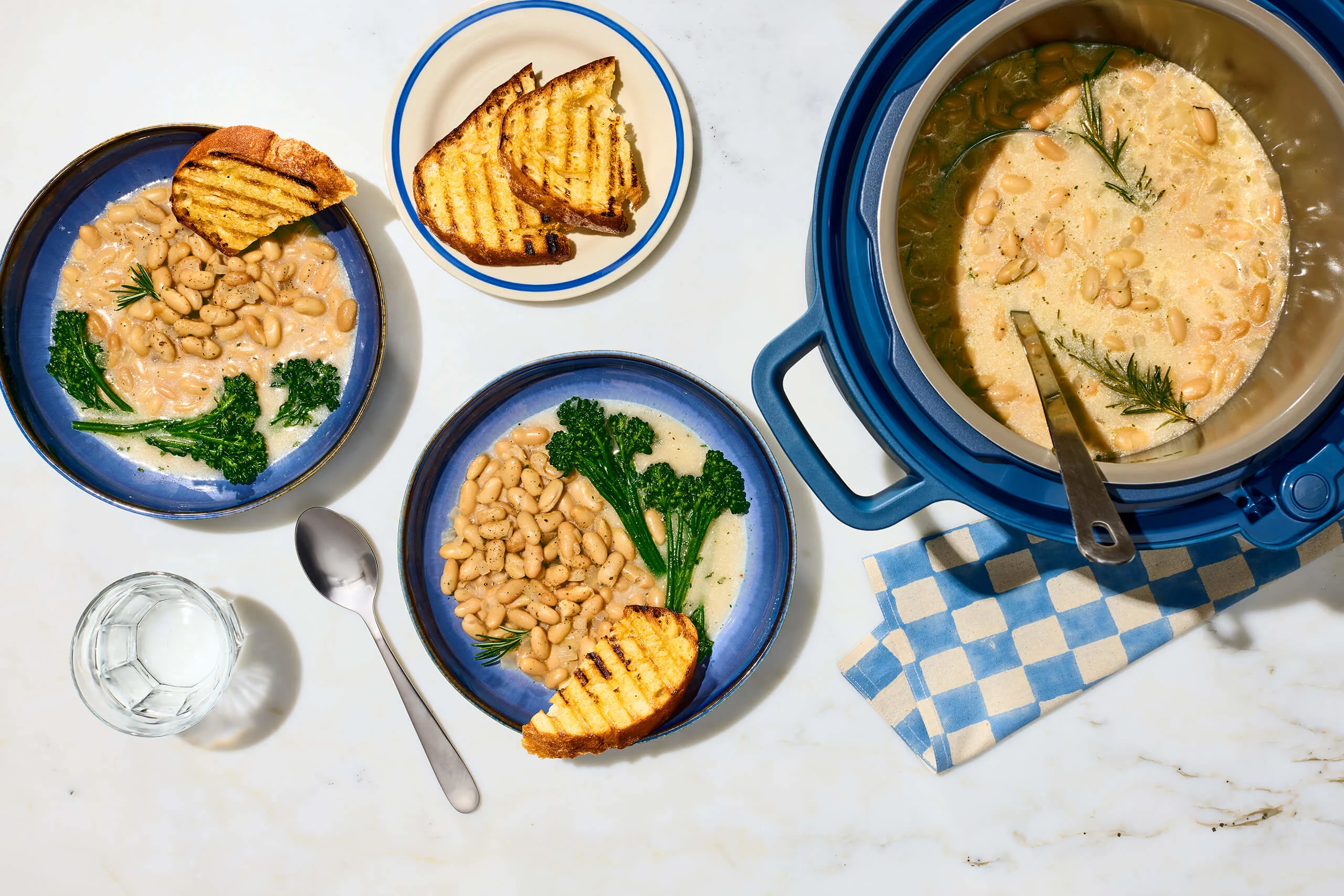 Pressure Cooker Creamy Rosemary Ranch White Beans