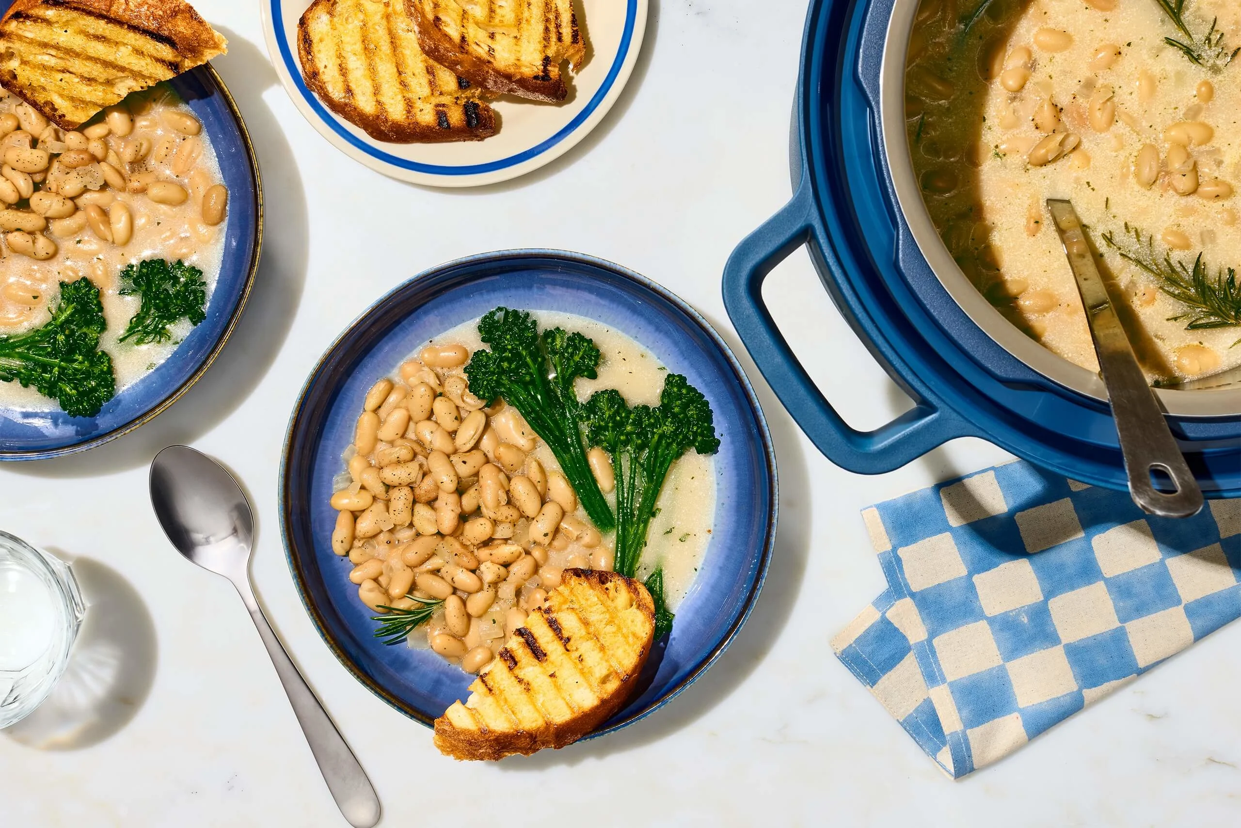 Pressure Cooker Creamy Ranch White Beans with Rosemary & Garlic