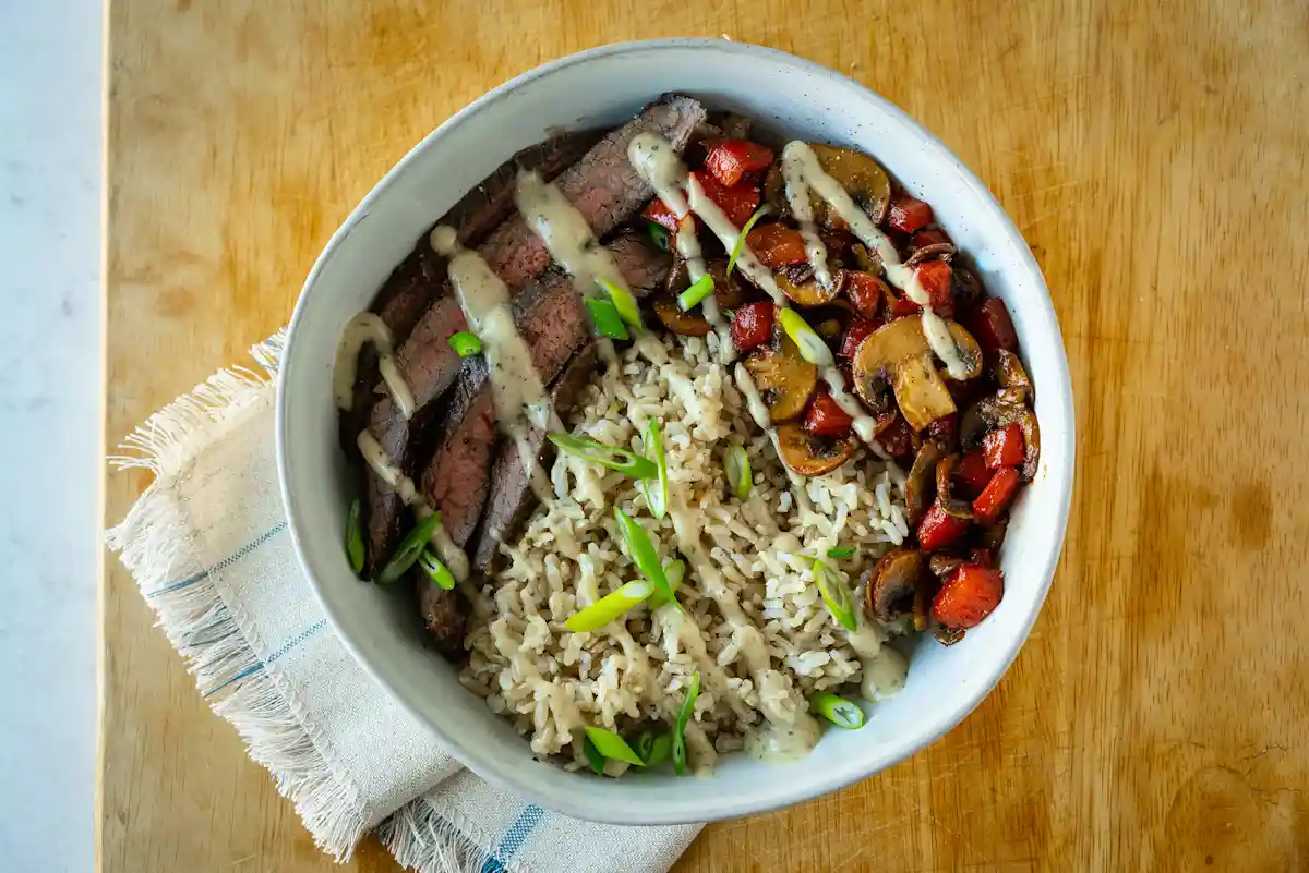 Black Pepper Ranch Steak and Brown Rice Bowls image