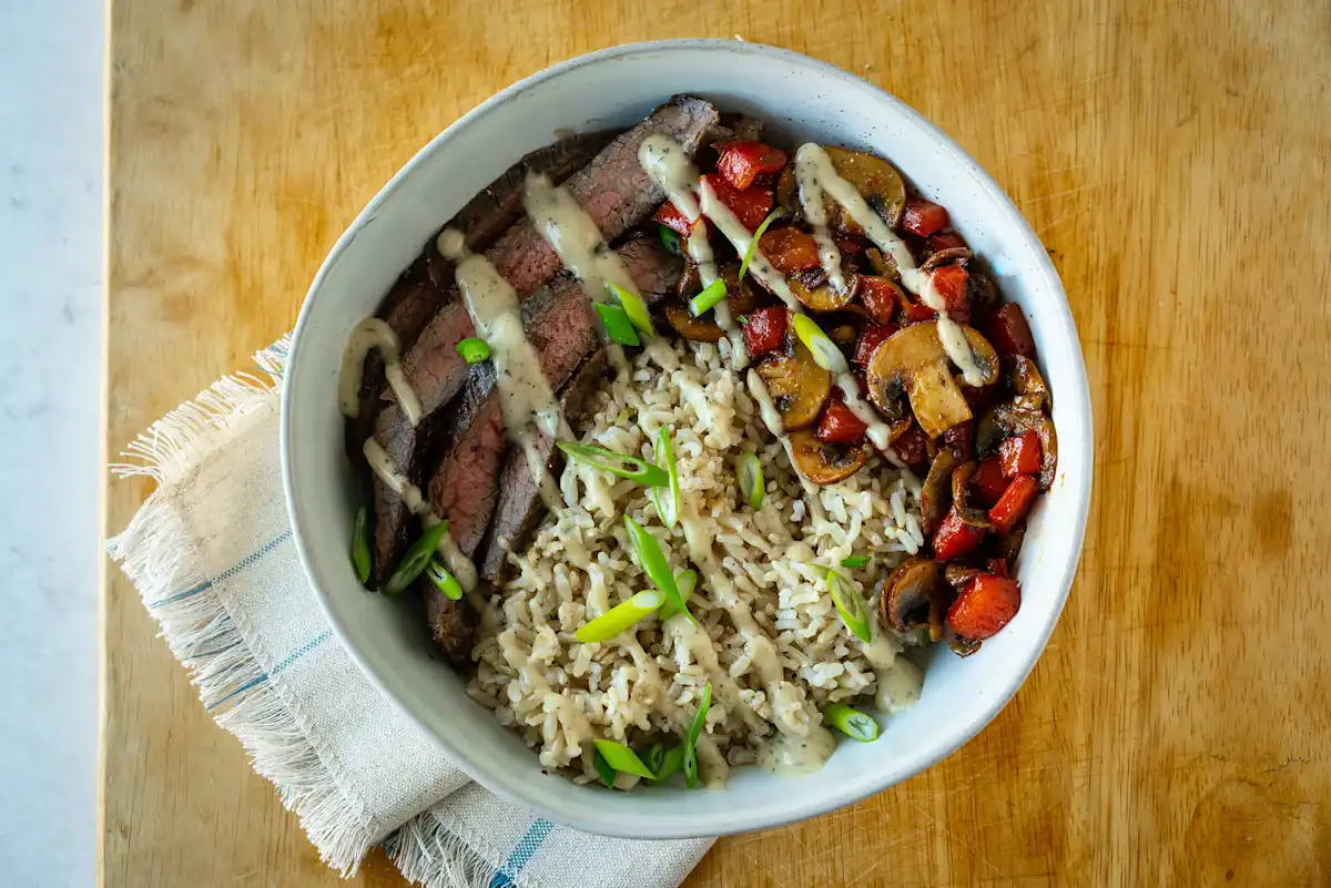 Black Pepper Ranch Steak and Brown Rice Bowls